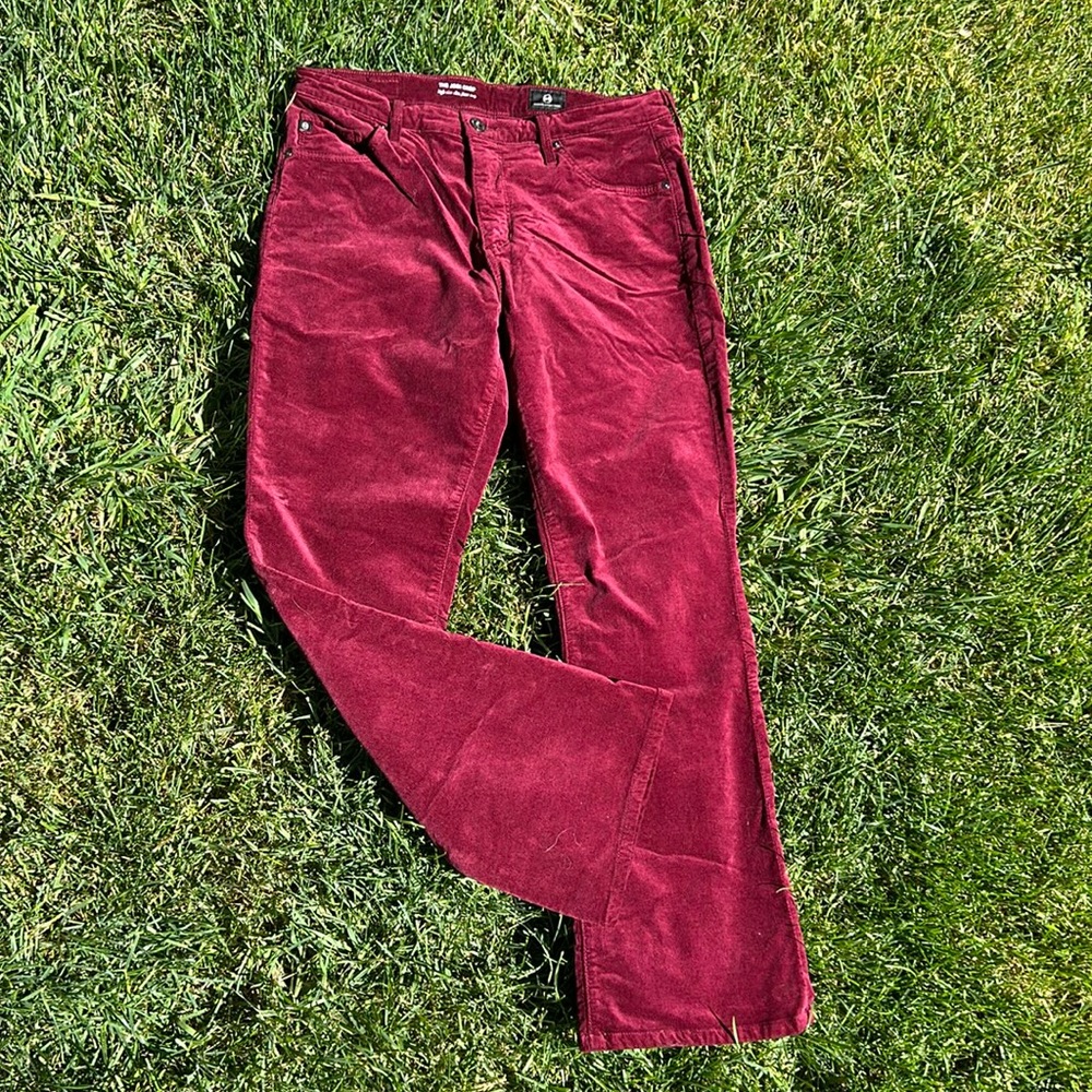 ⭐️⭐️AG Adriano Goldschmidt maroon velveteen pants Note inside color is more true